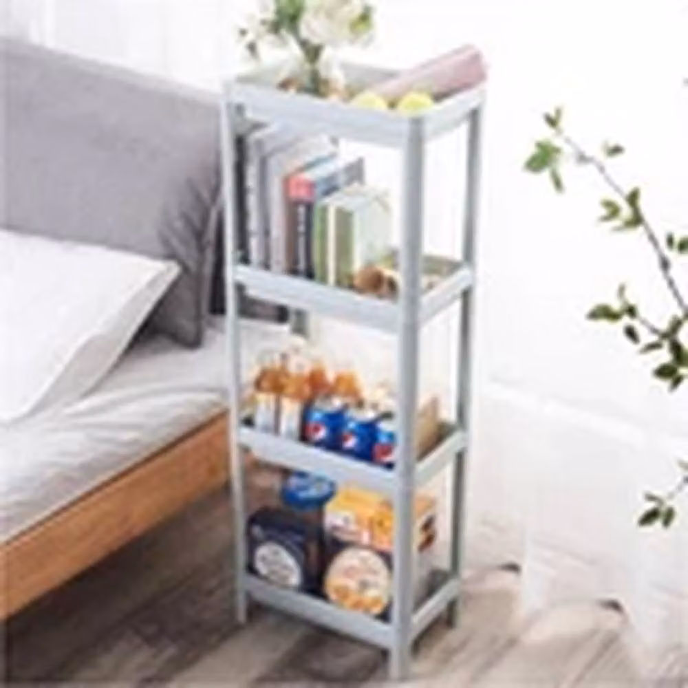 EONLION 4-Tier Plastic Kitchen and Bathroom Organiser Rack in Blue and Light Grey – 2