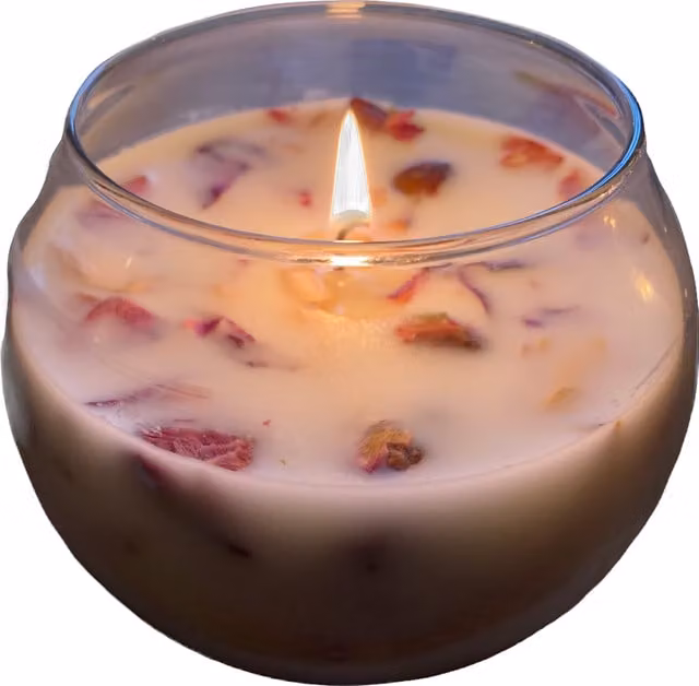 Clachaig Candles Ltd Rose Scented Organic Wax Bowl Candle in White