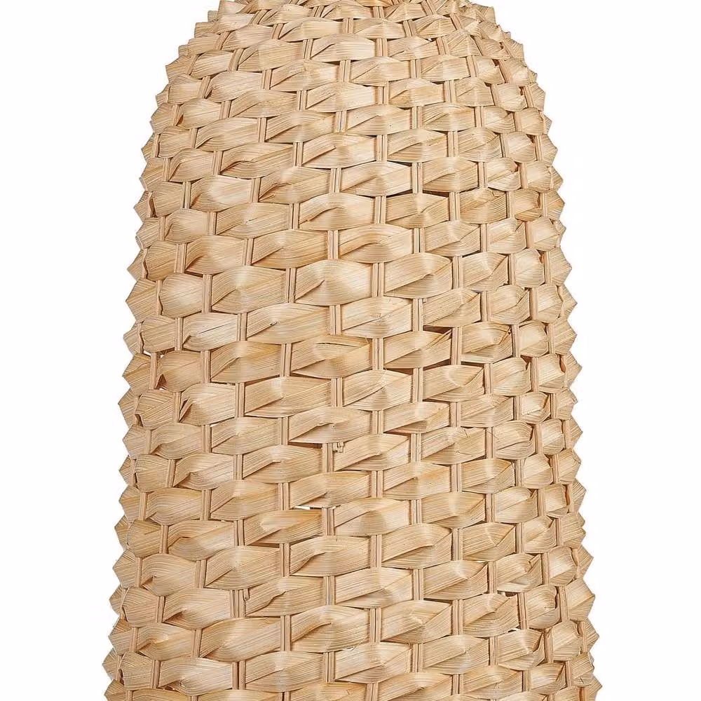 Wyld and Coco Bamboo Pendant Lamp with Hand-Woven Wicker Shade in Brown Boho Style – 2