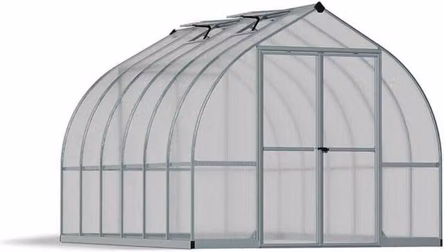 Palram Bella Polycarbonate Greenhouse in Silver, W: 244 cm, H: 219 cm – 1