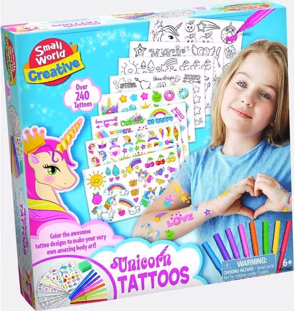 Small World Toys Multicolour Fantasy Unicorn Tattoos