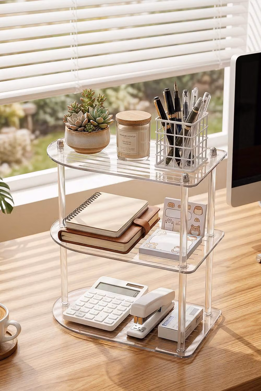 SHEONLY 3 Tier Acrylic Corner Shelf Organizer in Transparent Clear – 2