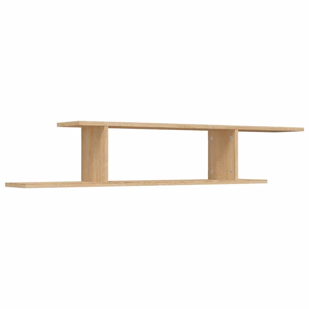 Berkfield Home Wall-Mounted TV Shelf in Sonoma Oak Brown, W/D/H: 125 x 23 x 18 cm – 2