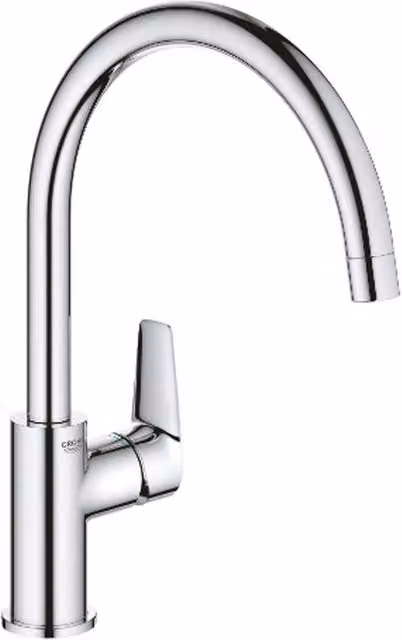 Grohe Bauedge Single Lever Kitchen Sink Mixer in Chrome Silver
