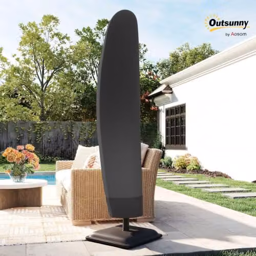 Outsunny Black PVC-Coated Polyester Cantilever Parasol Cover – 11