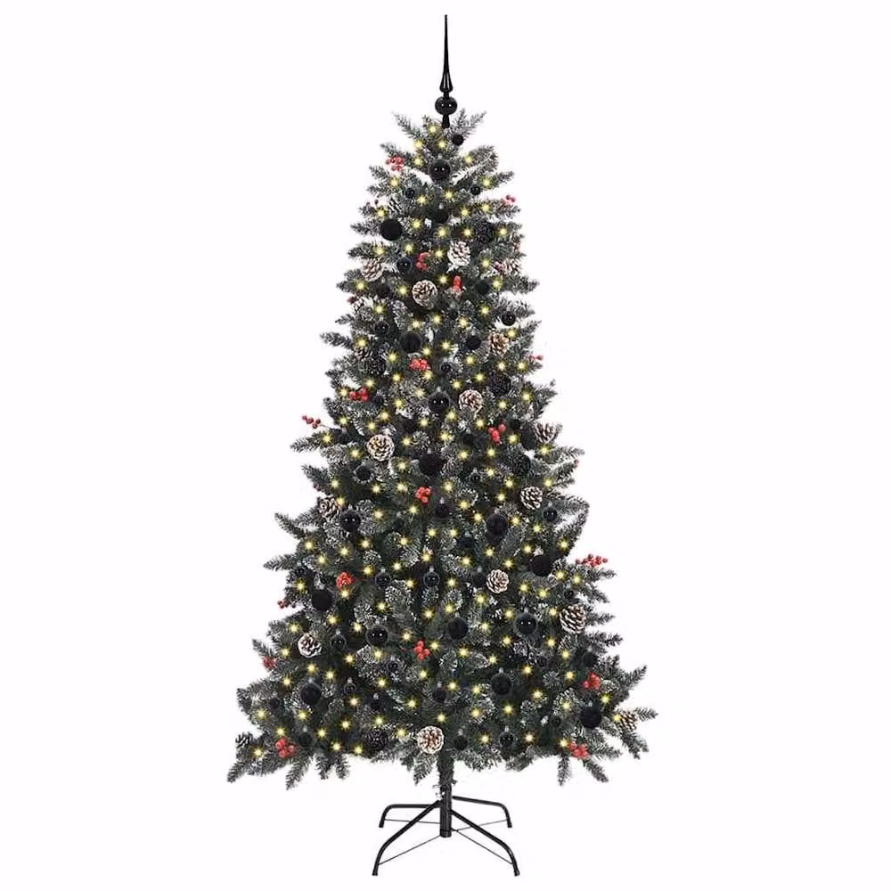 Berkfield Home Green Artificial Christmas Tree with 300 LEDs, W/D/H: 99 x 99 x 180 cm – 3