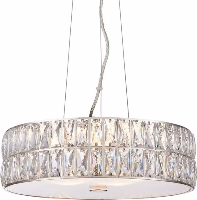 Loops LED Crystal and Chrome Suspended Ceiling Pendant Light with Warm White Glow – 1