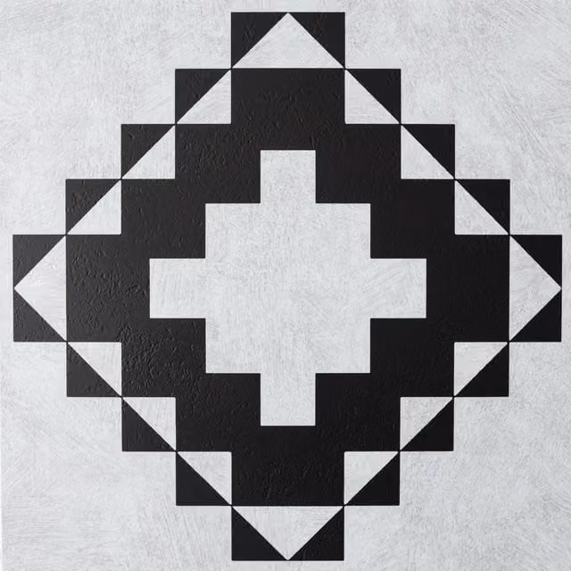 d-c-fix Victorian Geometric Peel and Stick Vinyl Floor Tiles, Black, 1sqm