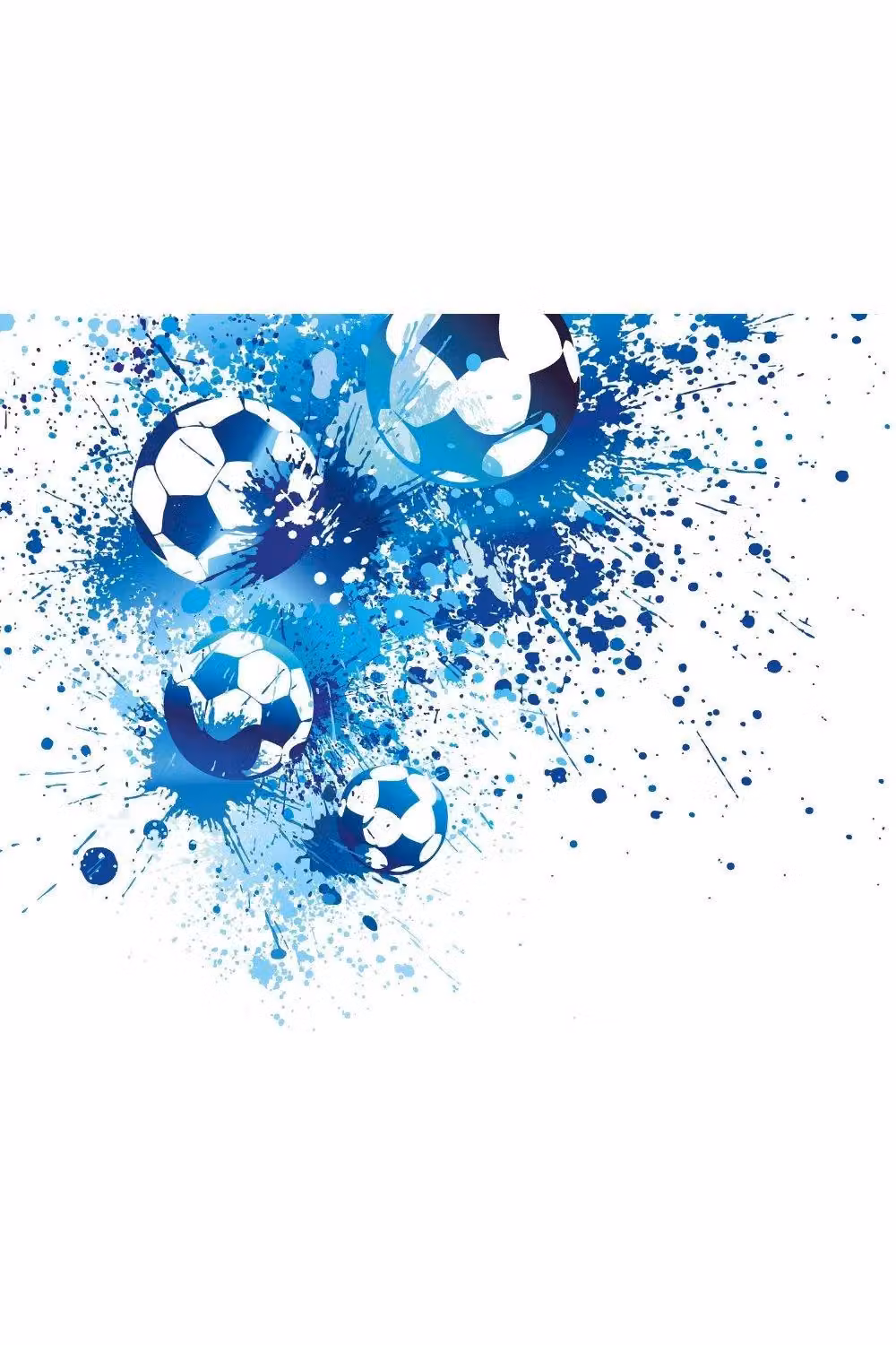 Origin Murals Football Splash Abstract Graphic Wall Mural in Blue, W: 300 cm, H: 240 cm – 2