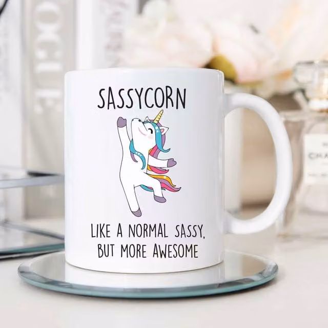 60 Second Makeover Limited Sassycorn Ceramic Mug in White