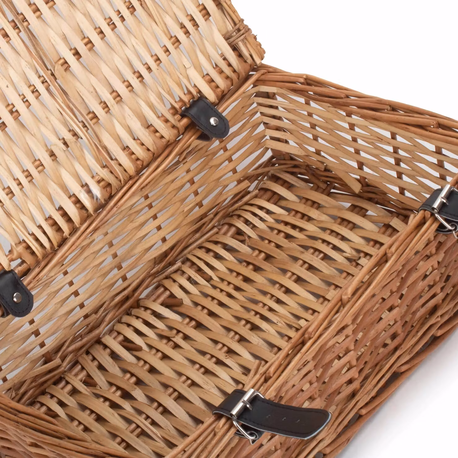 Red Hamper Empty Rectangular Wicker Gift Basket in Brown and Red, W/D/H: 40 x 26 x 14 cm – 3