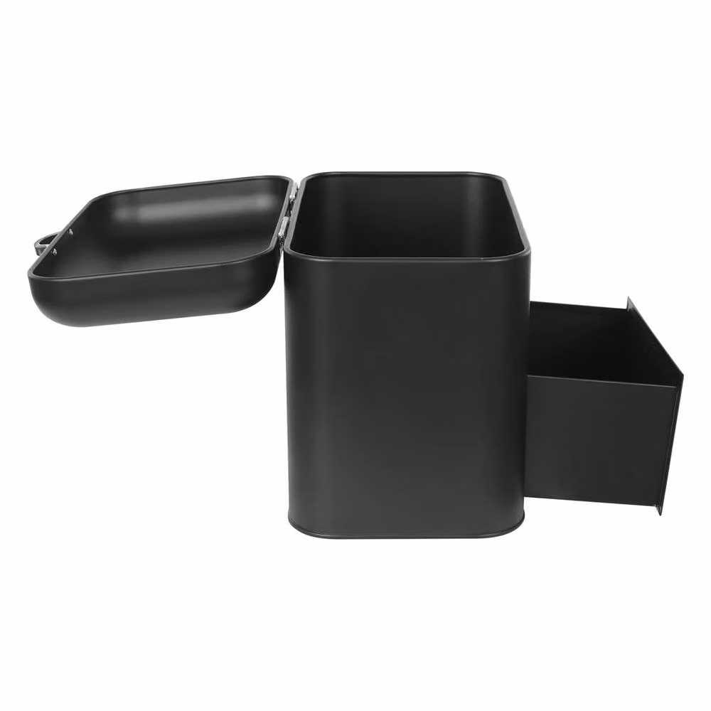 VOGREX Retro Large Drawer Bread Box Countertop Storage Organiser in Black Metal – 3