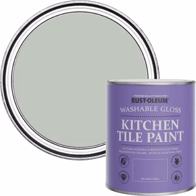 Rust-Oleum Water-Based Kitchen Tile Paint in Gloss Finish, Green, 0.75 l