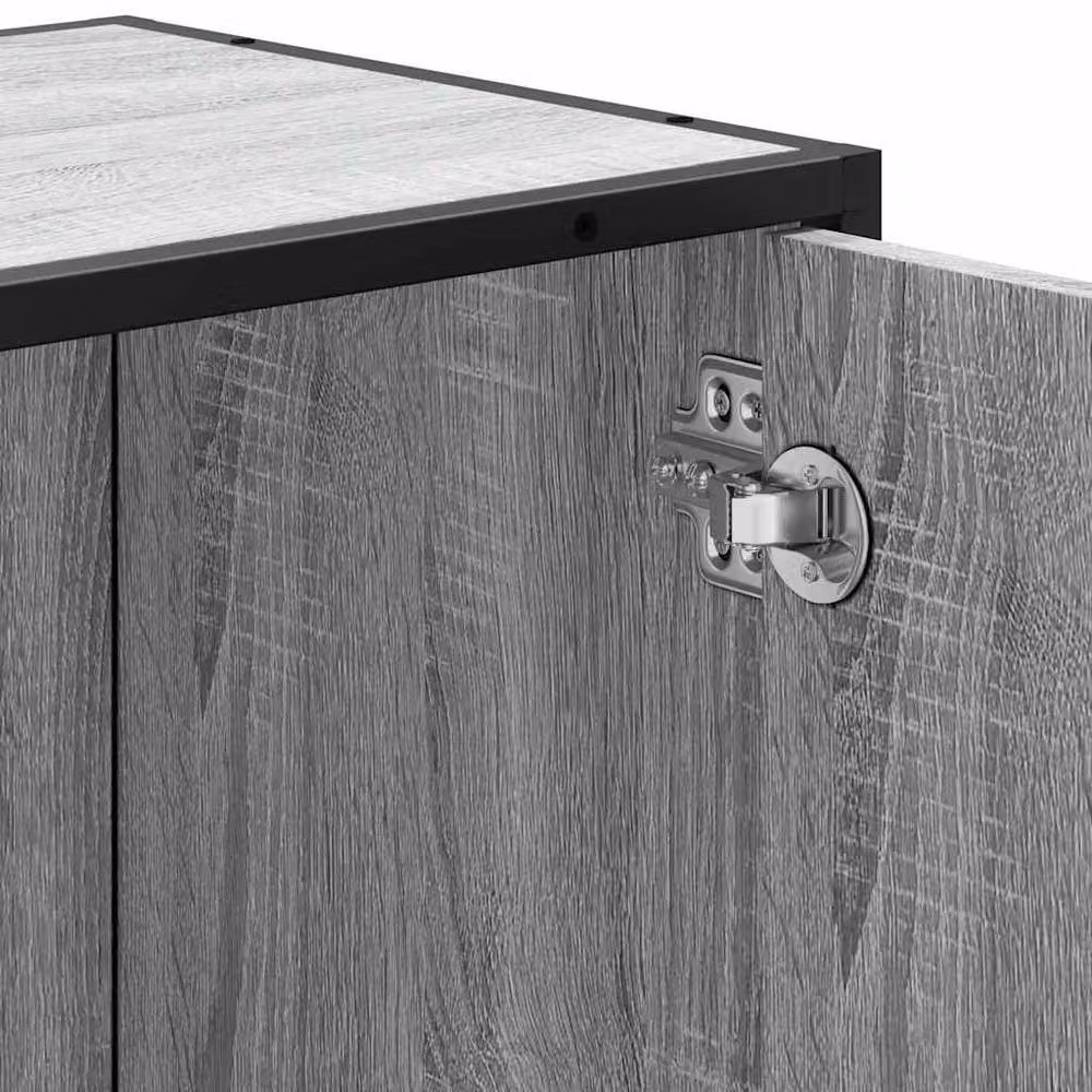 Berkfield Home Elegant Grey Sonoma Bathroom Sink Cabinet with Hinged Doors and Open Shelf, W/D/H: 65 x 33 x 60 cm – 5