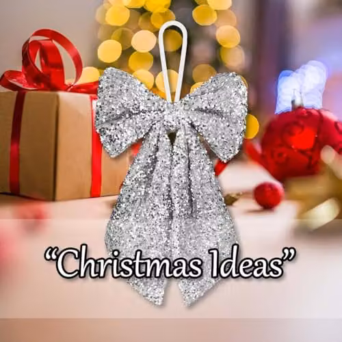 VFM e-Store Silver Sequins Bow Hanging Decoration, W: 58 cm, H: 58 cm – 5