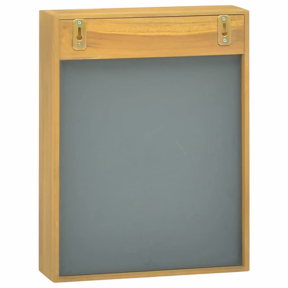 Berkfield Home Teak Wood Mirror Cabinet in Brown, W/D/H: 30 x 10 x 40 cm – 2