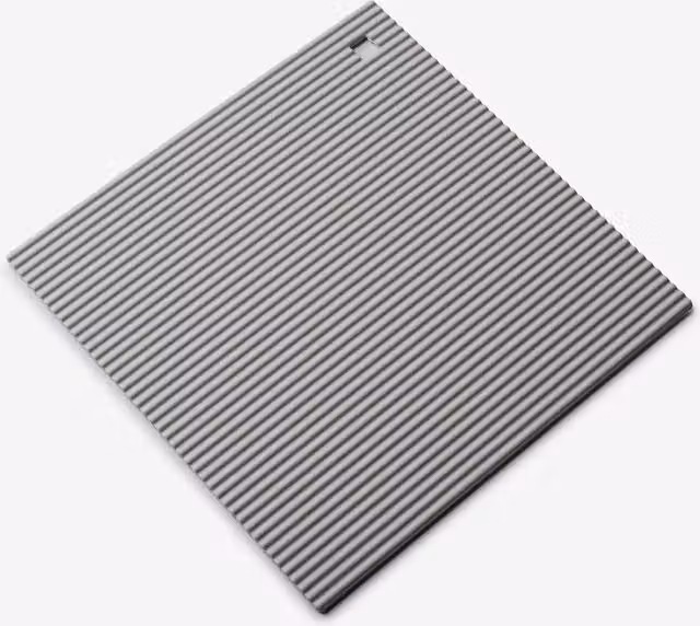 Zeal Silicone Square Non-Slip Hot Mat Trivet with Hanging Loop, Grey, 22 cm