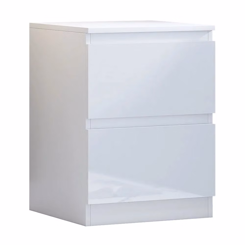 SquareBoxx Fairfield Minimalist 2 Drawer Gloss White Chest of Drawers – 2