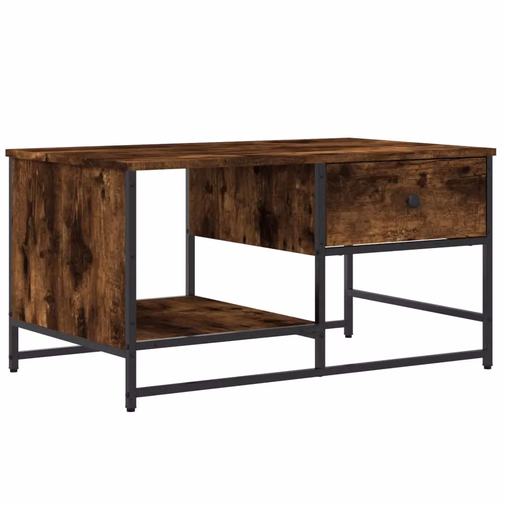 Berkfield Home Smoked Oak Coffee Table in Brown, W: 85.5 cm, D: 51 cm, H: 45 cm – 2