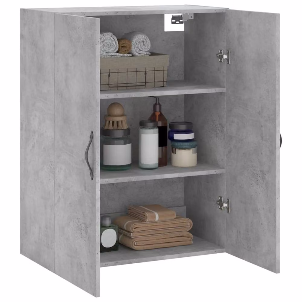 Berkfield Home Wall Mounted Cabinet in Concrete Grey, W/D/H: 69.5 x 34 x 90 cm – 2