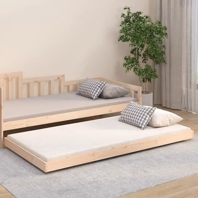 Berkfield Home Rustic Solid Wood Pine Bed Frame in Brown, W/D/H: 80 x 200 cm