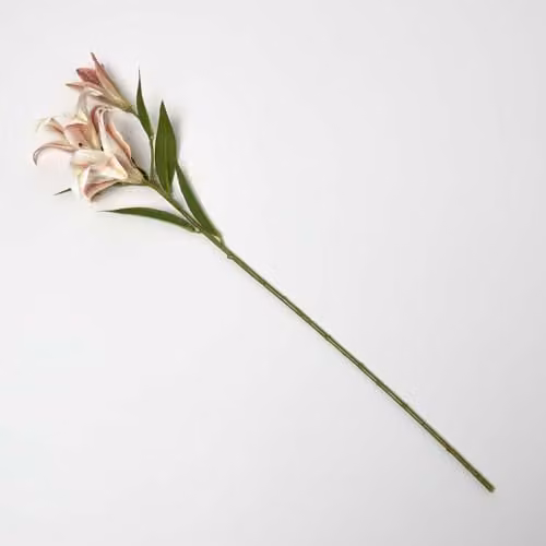 Homescapes Artificial Pink and White Lily Floral Stem