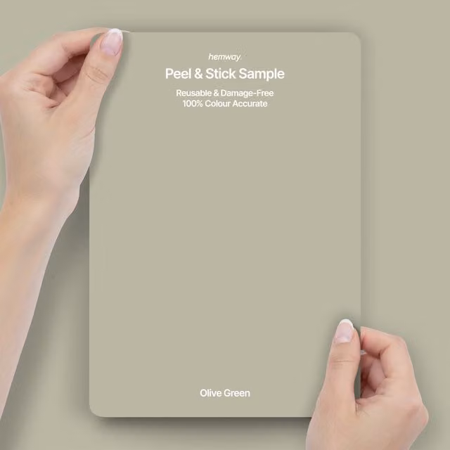 Hemway Interior Paint Sample Peel and Stick Swatch in Olive Green