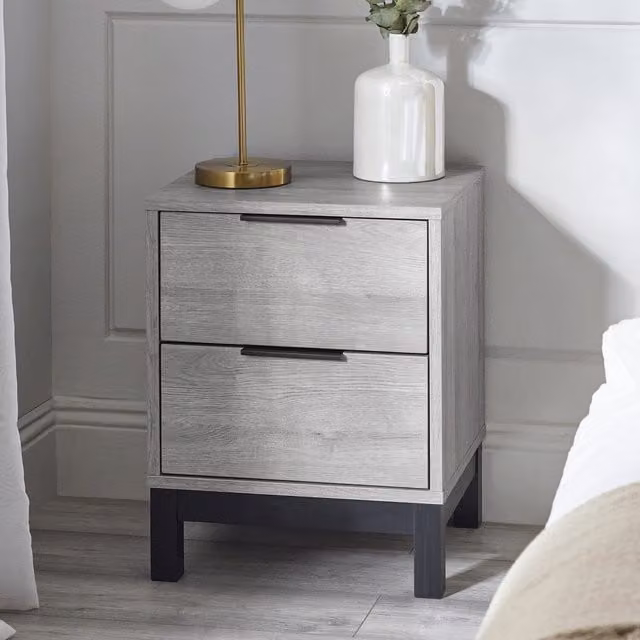 Julian Bowen Bali Bedside Table in Grey Oak