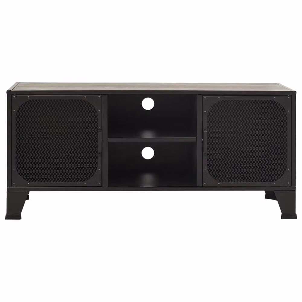 Berkfield Home Industrial Grey TV Cabinet in Metal and MDF, W/D/H: 105 x 36 x 47 cm – 3