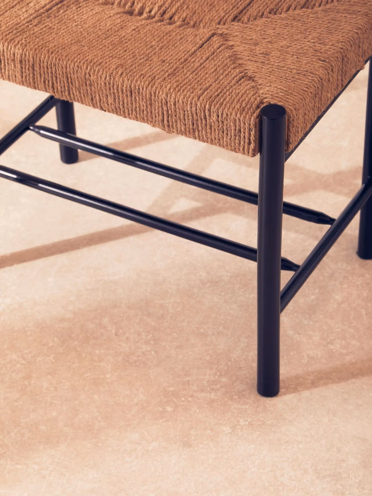 Orsina Bandar Small Bench with Black Beech Wood and Natural Hemp Rope – 2