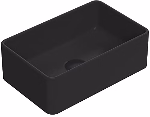 nuie NBV479 Luxe Rectangular Ceramic Countertop Vessel Basin in Matt Black, W: 36.5 cm, D: 12.0 cm, H: 23.5 cm – 4