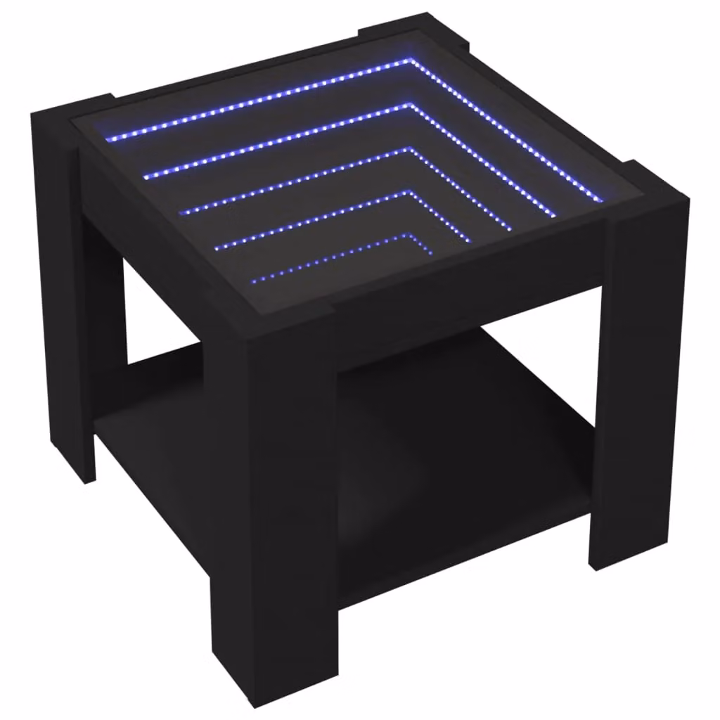 Berkfield Home Modern Square Coffee Table with LED in Black, W/D/H: 53 x 53 x 45 cm – 3
