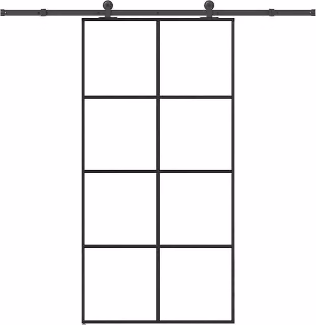 Berkfield Home Modern Sliding Door with Hardware Set, Black Aluminium and Transparent ESG Glass, W: 102.5 cm, H: 205 cm – 1