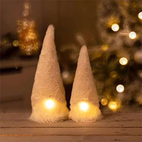 St Helens Home & Garden Light Up Christmas Gonk, White, H 22 x W 10 x D 10 cm – 2