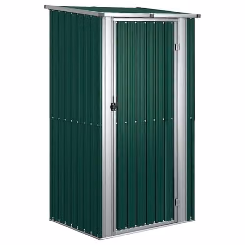 vidaXL Green Galvanised Steel Garden Shed W/D/H: 118.5 x 97 x 209.5 cm – 1