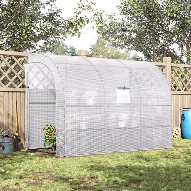 Outsunny White Walk-In Outdoor Greenhouse for Vegetable Gardens