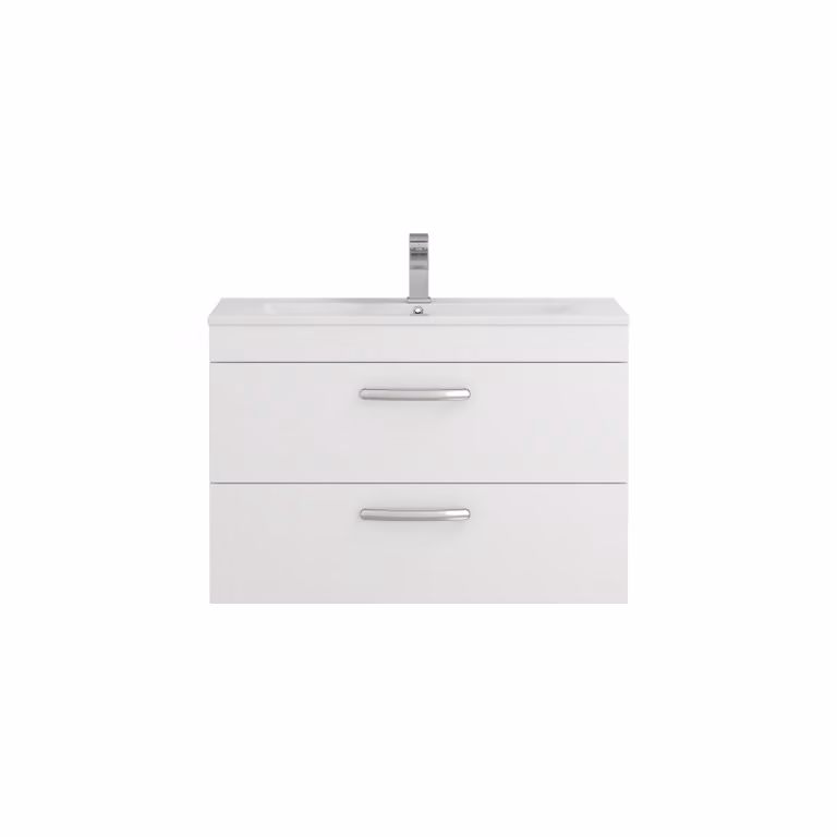 Royal Bathrooms Turin Gloss White Wall Hung Vanity Unit with 2 Drawers and Soft Close Doors