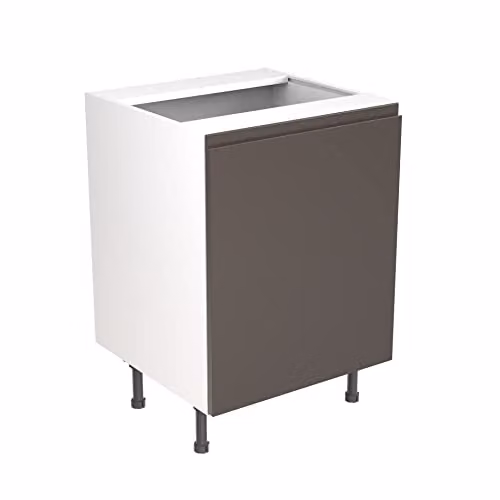 Kitchen Kit Graphite Matt J-Pull Sink Unit Base Cabinet, W/D/H: 60 x 57 x 87 cm