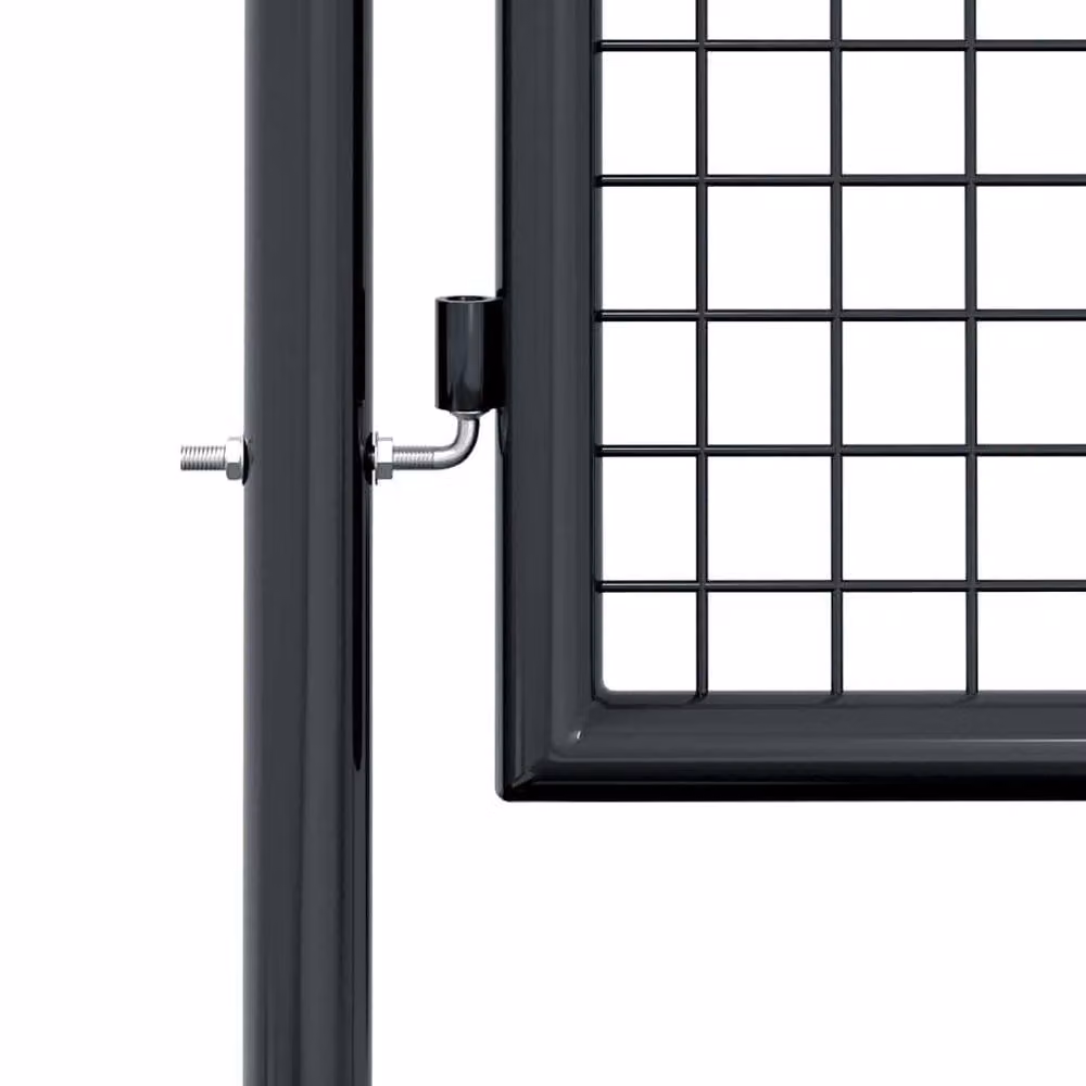 Berkfield Home Galvanised Steel Mesh Garden Gate in Grey, W: 100 cm, H: 200 cm – 3