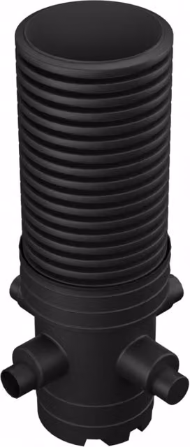 Turtle Enviro Catchpit Chamber Set in Black, Diameter: 60 cm, Height: 145 cm, with 150 mm and 225 mm Twinwall Inlets