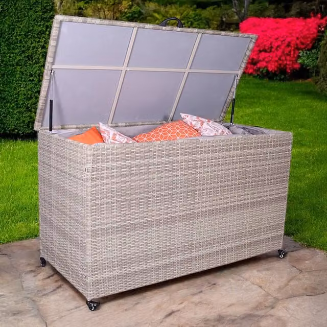 Royalcraft Natural Weave Rattan Cushion Storage Box, Brown