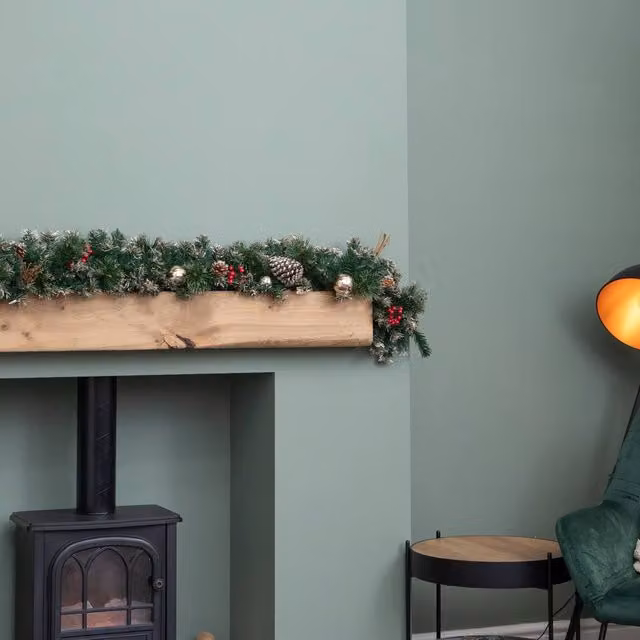 Samuel Alexander 1.8m Christmas Garland with Berries, Pine Cones and Gold Baubles in Green, Red and Gold – 1