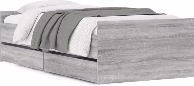 Berkfield Home Bed Frame with Drawers in Grey Sonoma, W: 90 cm, L: 200 cm