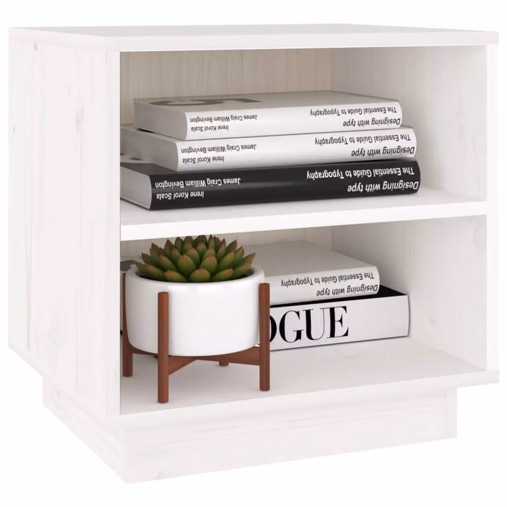 Berkfield Home Elegant White Bedside Cabinet in Solid Pine, W/D/H: 40 x 34 x 40 cm – 2