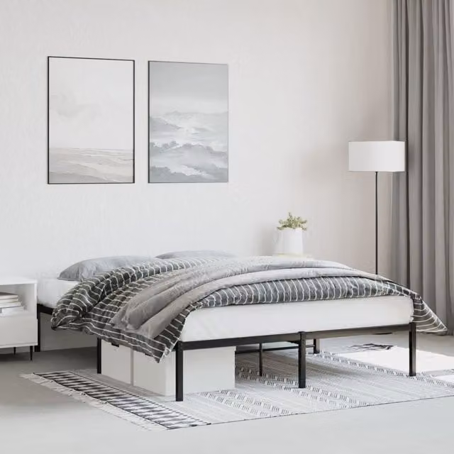 Berkfield Home Metal Bed Frame in Black, W/D/H: 160 x 200 cm – 1