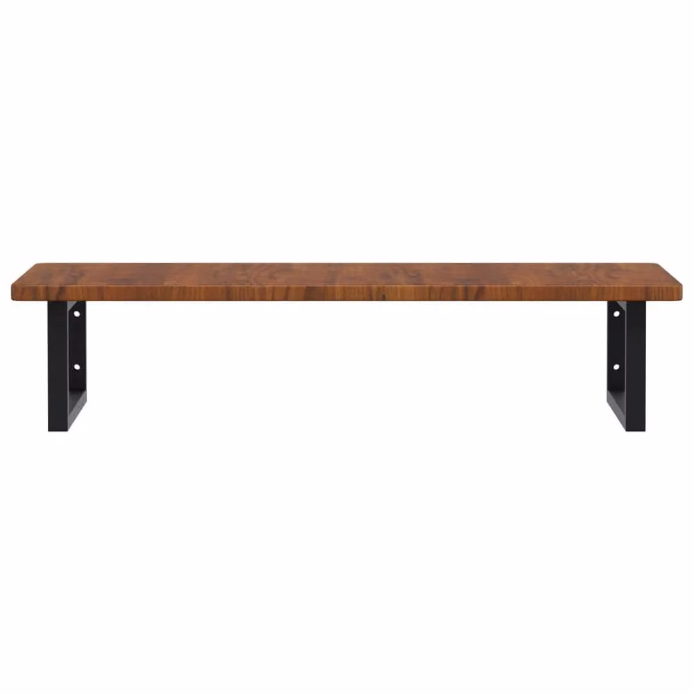 Berkfield Home Wall Mounted Basin Shelf in Brown Oak and Steel – 2
