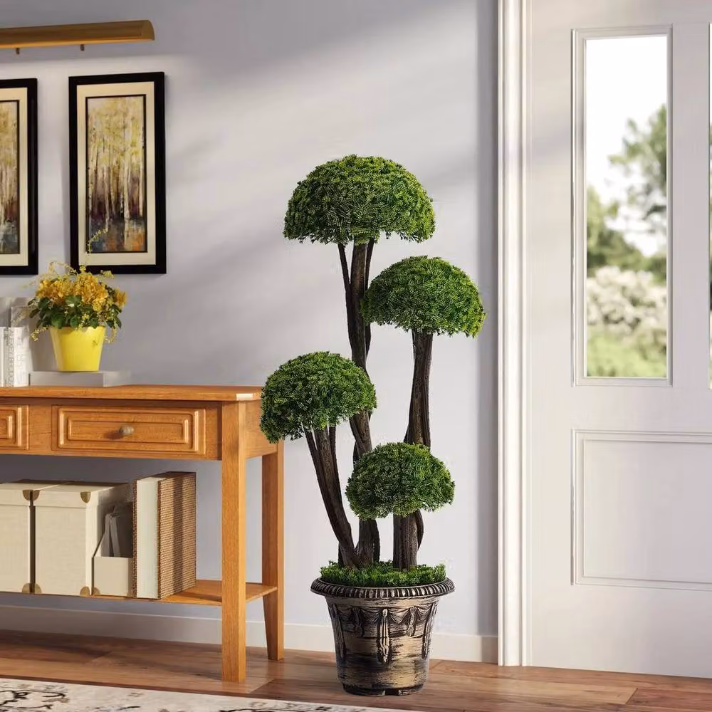 NESTLUNE Lifelike Artificial Cypress Tree in Green, H 90 cm x W 15 cm x D 15 cm – 3