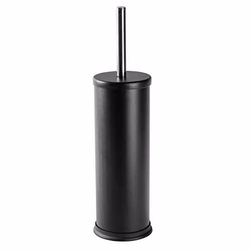 Harbour Housewares Matte Black Stainless Steel Toilet Brush and Holder Set with Non-Slip Base
