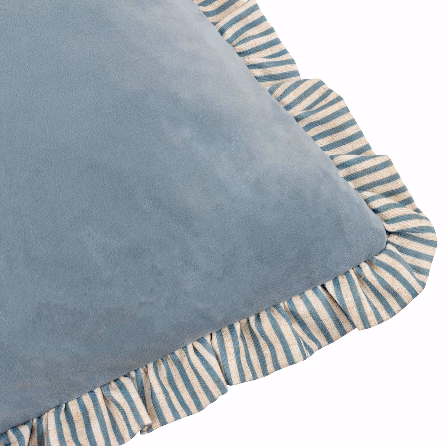 Wylder Solene Blue Striped Velvet Square Cushion W/D/H: 45 x 45 x 45 cm – 3