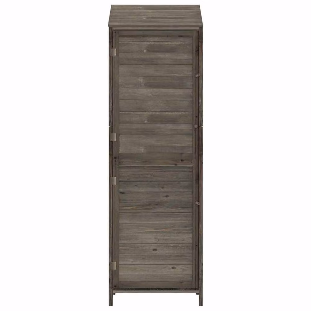 Berkfield Home Tall Garden Shed Cabinet in Anthracite Grey, Solid Wood, W/D/H: 55 x 52 x 174.5 cm – 2